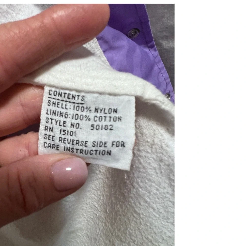VTG Nylon‎ Coach Jacket Snap Front Lightweight Lavender Purple Small Egyptian